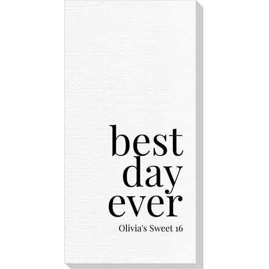 Best Day Ever Big Word Deville Guest Towels